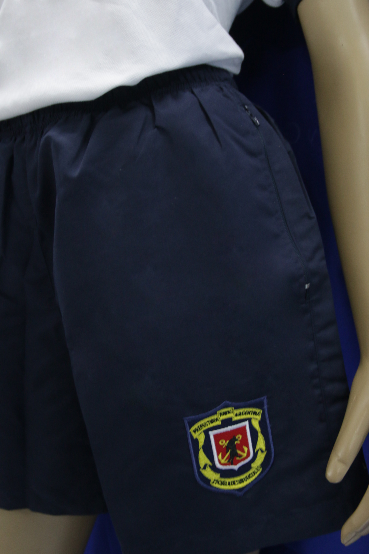 Short de Natación Azul de Microfibra con Bordado - Aspirantes